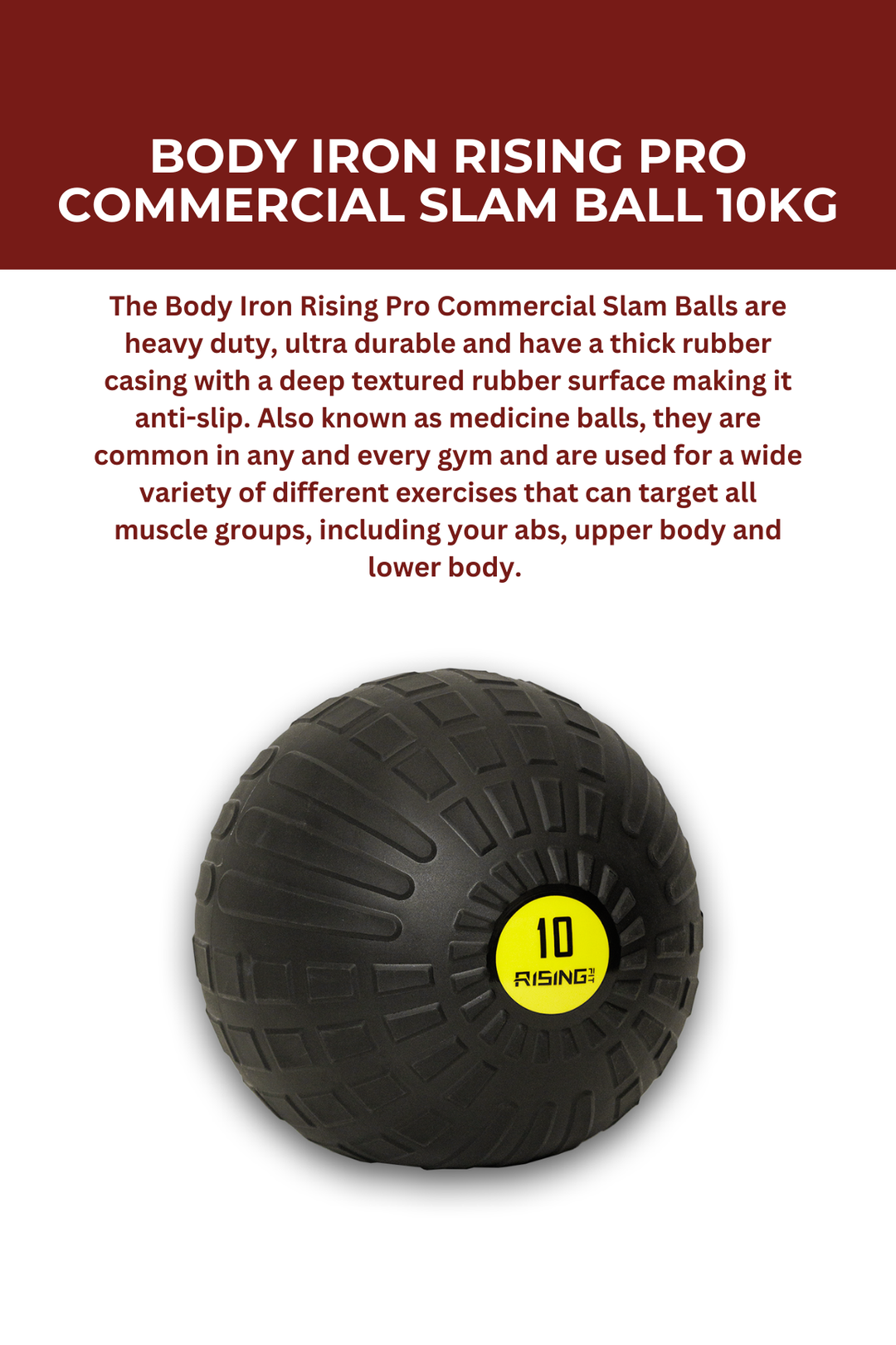 Body Iron Rising Pro Commercial Slam Ball 10kg