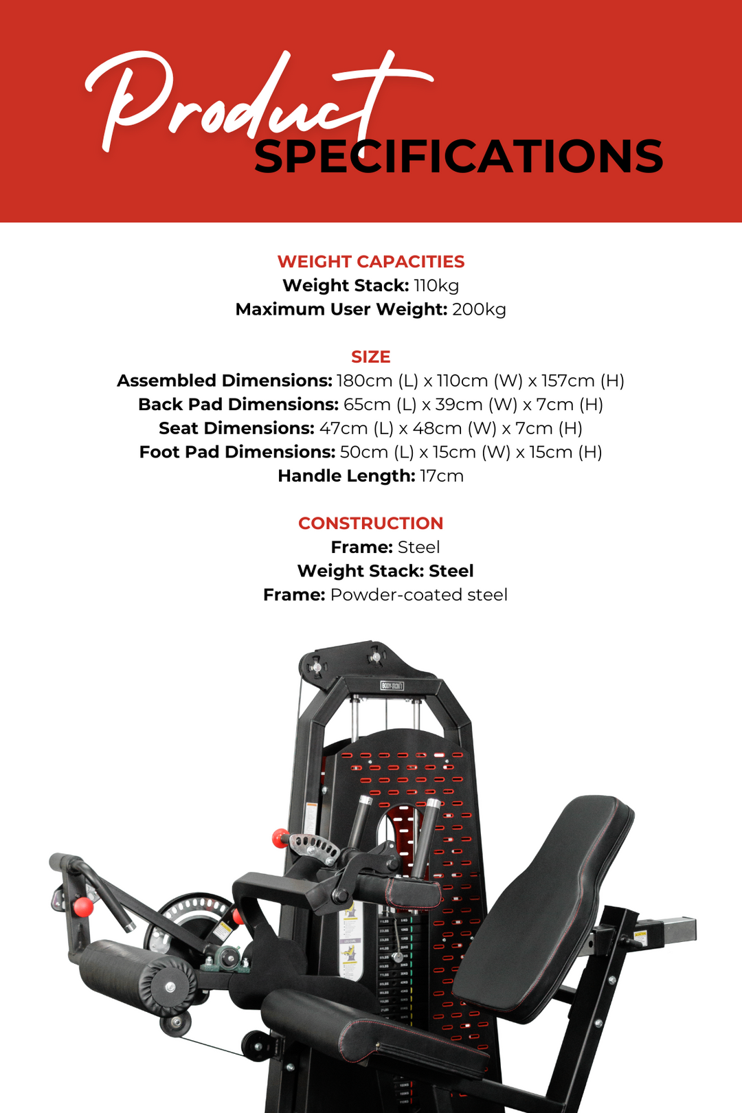 Body Iron Commercial Leg Extension & Curl Machine