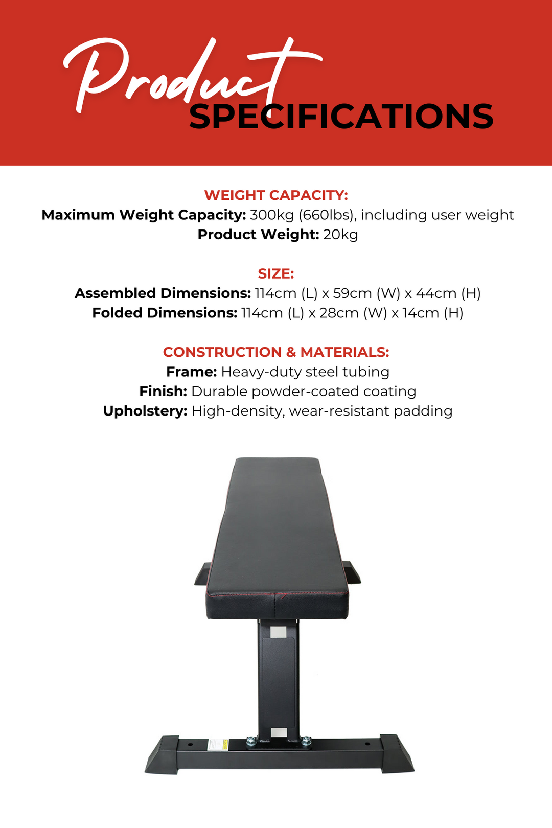 Body Iron Foldable Flat Bench