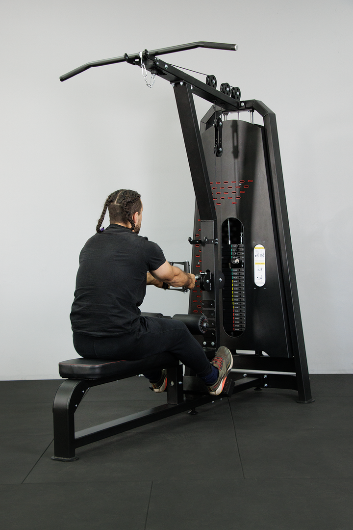 Body Iron Commercial Pro Elite Lat Pull Down / Low Row Machine