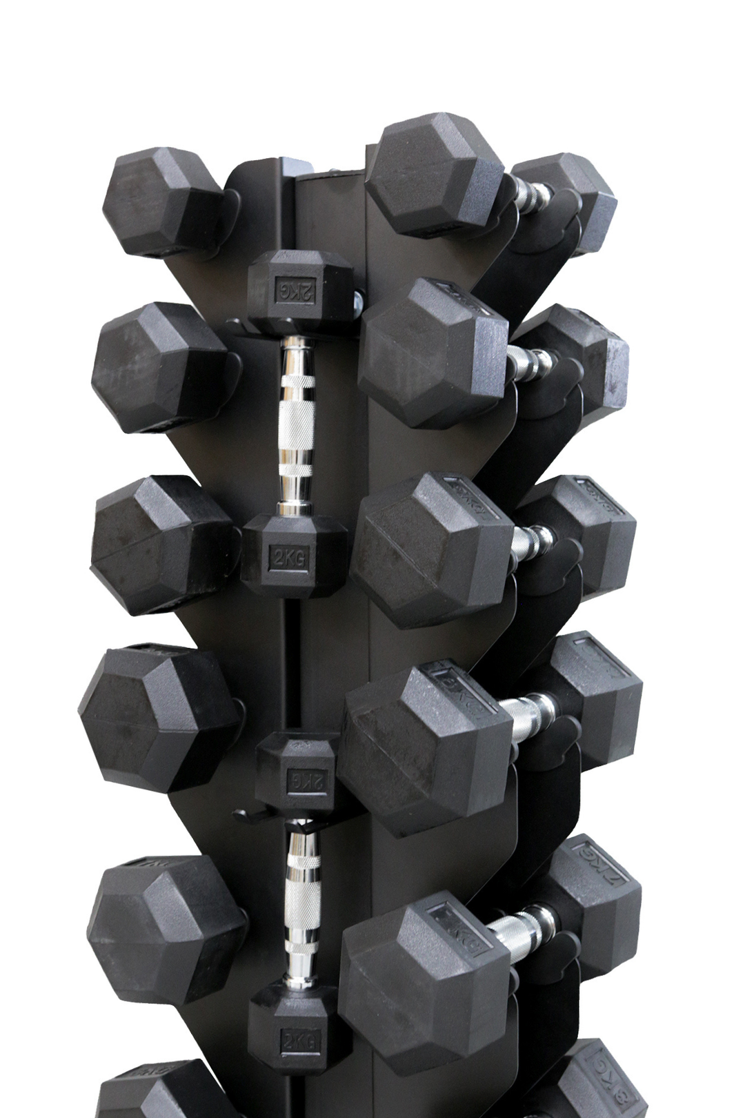 Body Iron Commercial Vertical Hex Dumbbell Rack 10 Pairs