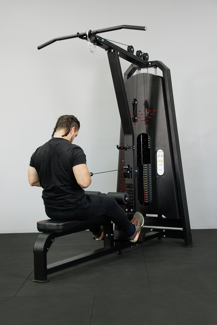 Body Iron Commercial Pro Elite Lat Pull Down / Low Row Machine