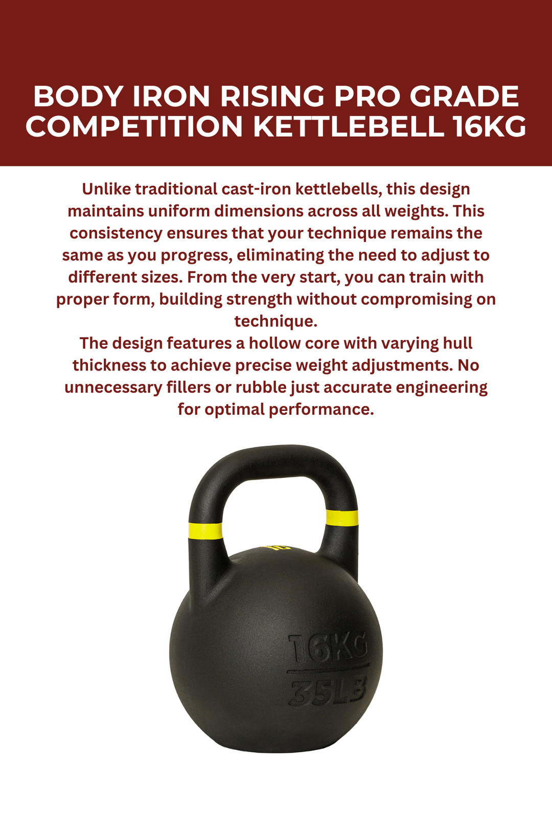 Body Iron Rising Pro Grade Competition Kettlebell 16kg