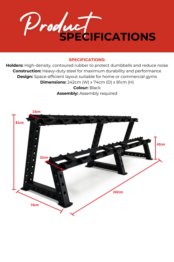 Body Iron 10-Pair Commercial Dumbbell Rack