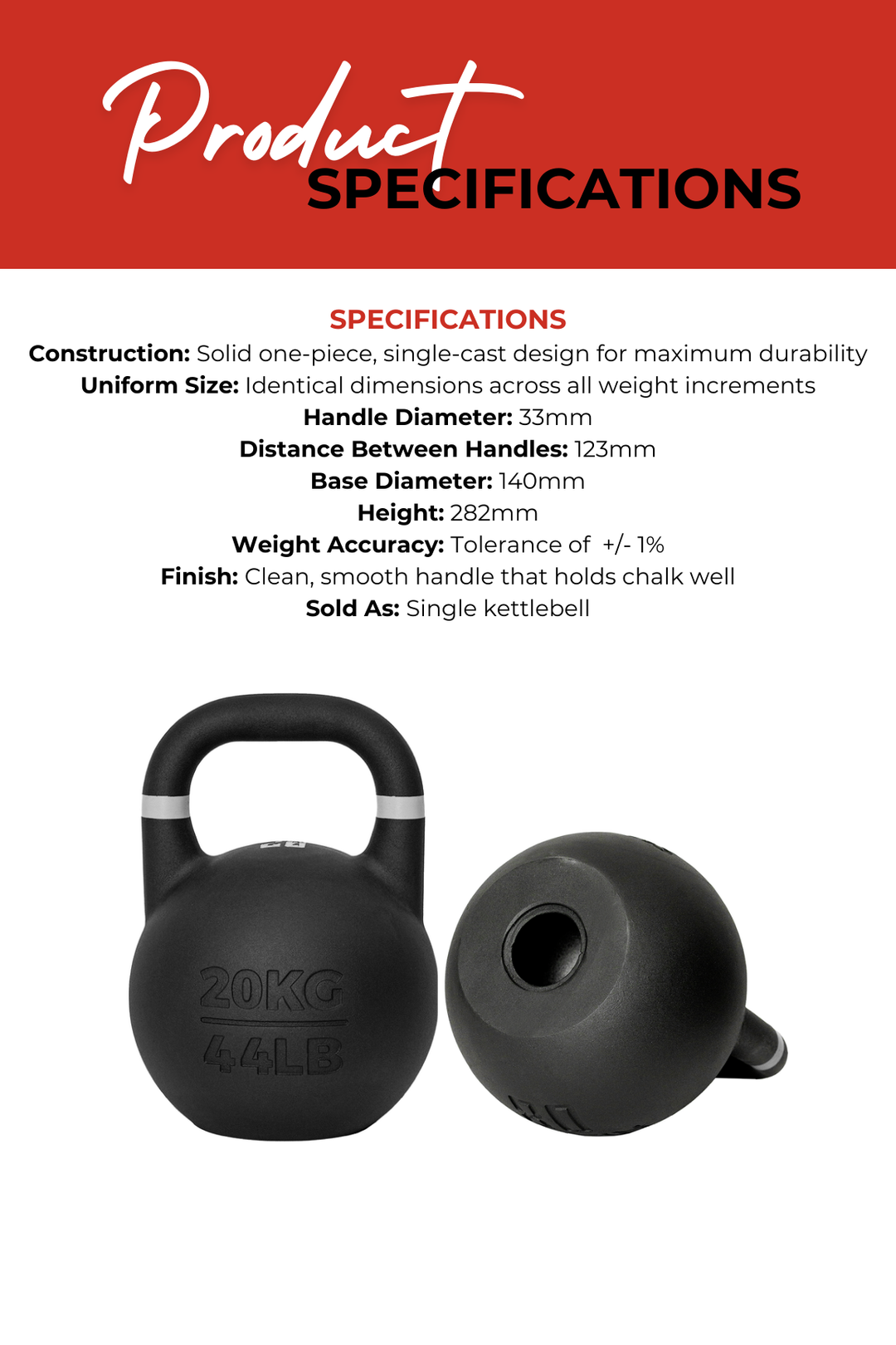 Body Iron Rising Pro Grade Competition Kettlebell 20kg
