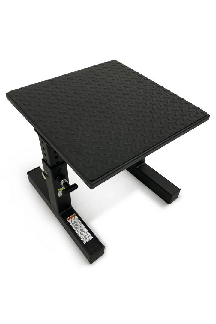 Black steel adjustable squat box