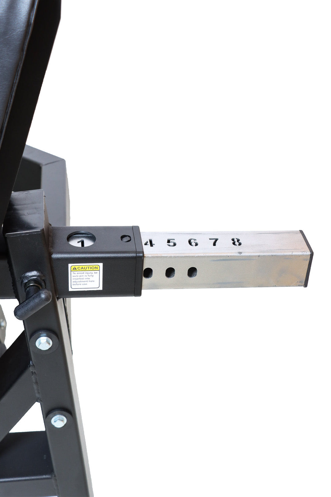 Seat adjustment range of leg press