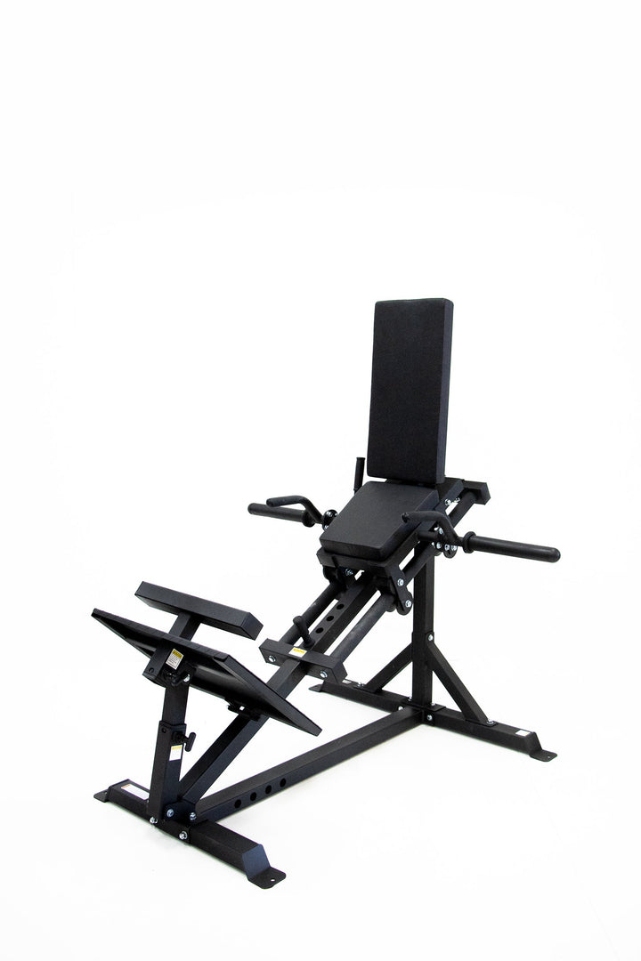 Black standing leg press and calf raise