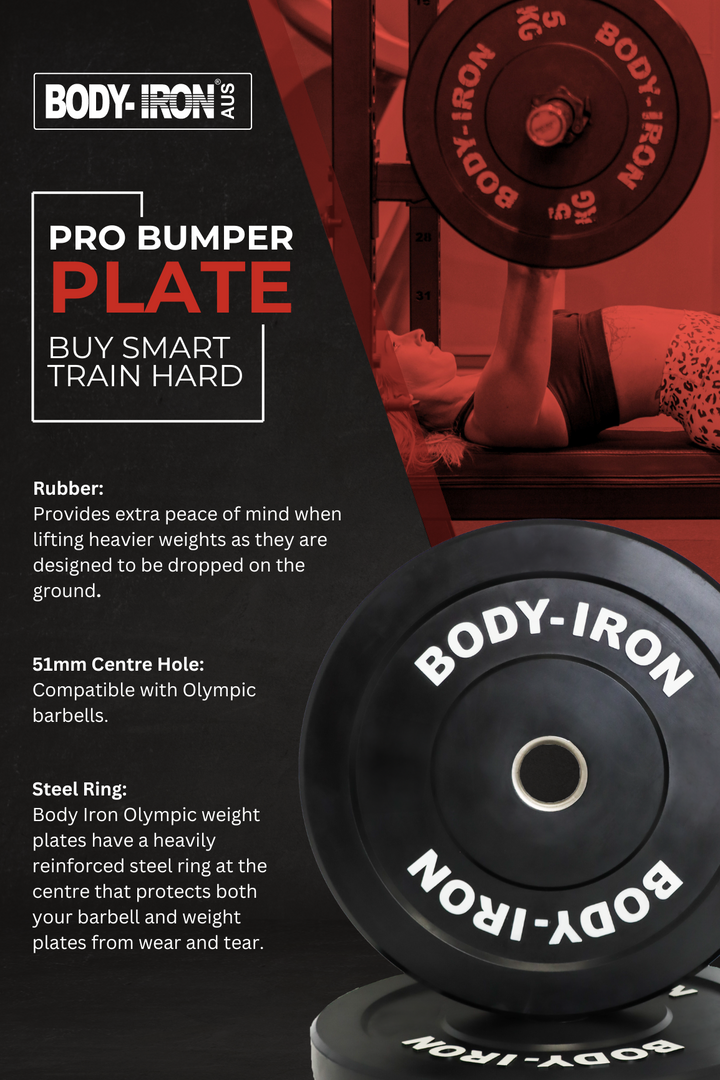 Body Iron 25Kg Pro Bumper Plate Black Pair