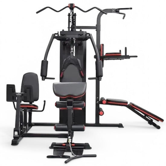 Body Iron Multi Station Home Gym With Leg Press BHG7000 + Power Tower + Ab Bench
