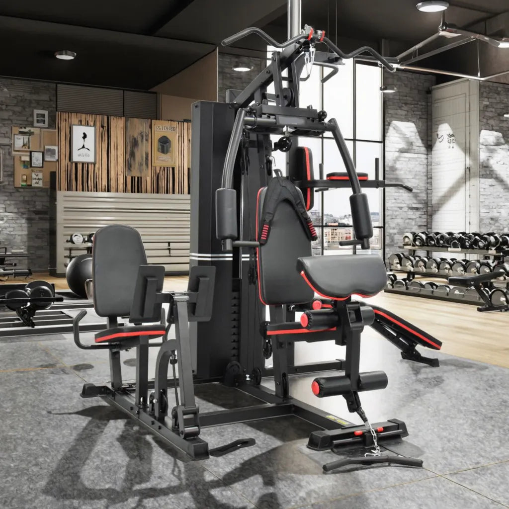 Body Iron Multi Station Home Gym With Leg Press BHG7000 + Power Tower + Ab Bench