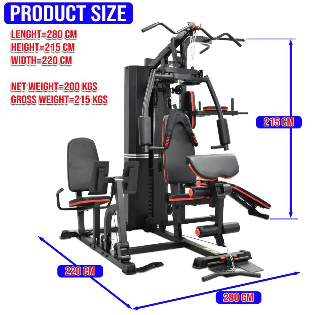 Body Iron Multi Station Home Gym With Leg Press BHG7000 + Power Tower + Ab Bench