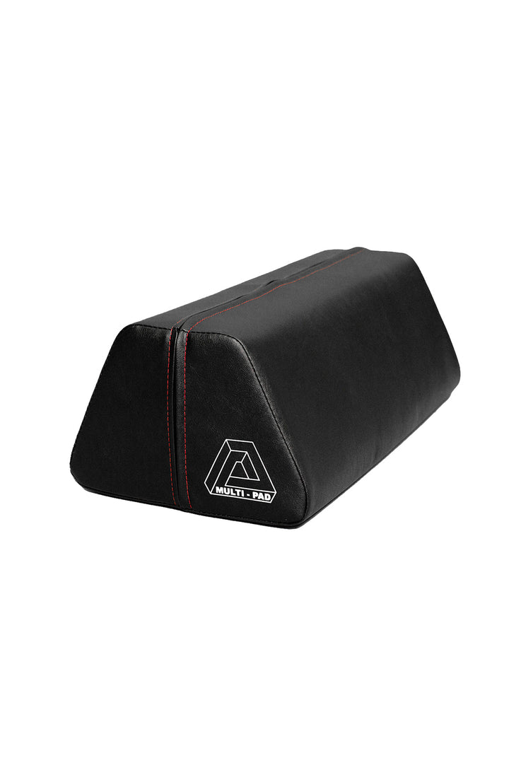Black weight lifting multi pad with red stitching