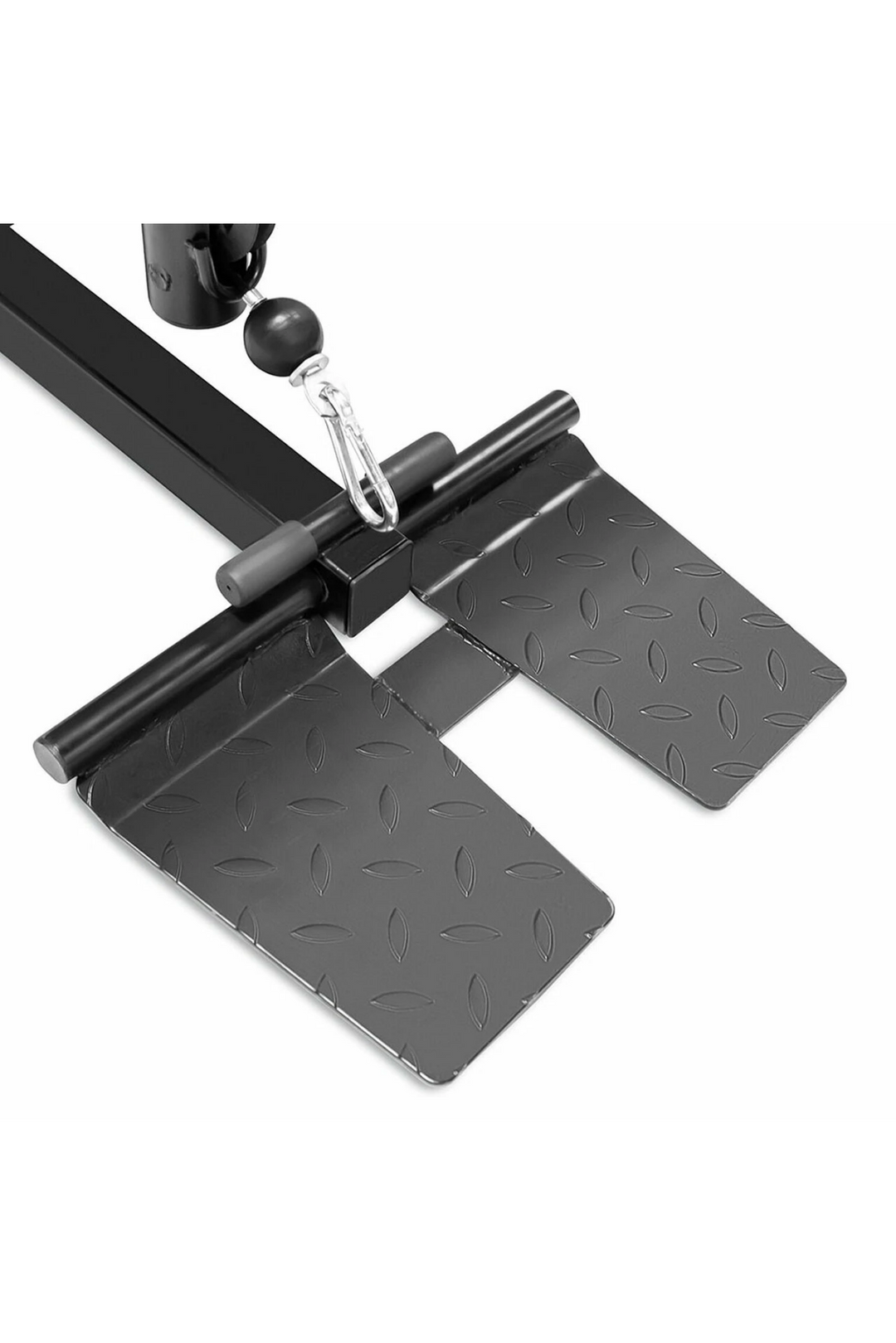 foot plate and low row bar on home gym machine